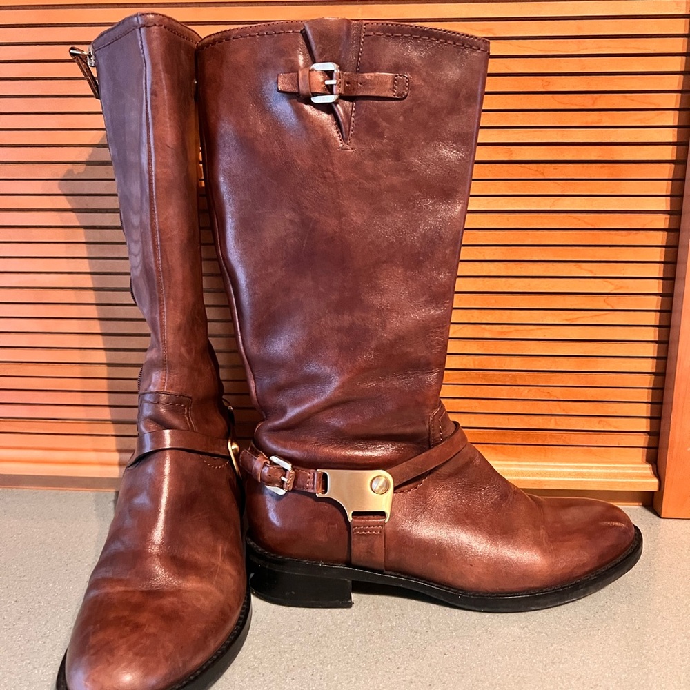 Ecco Brown Leather Knee-High Boots